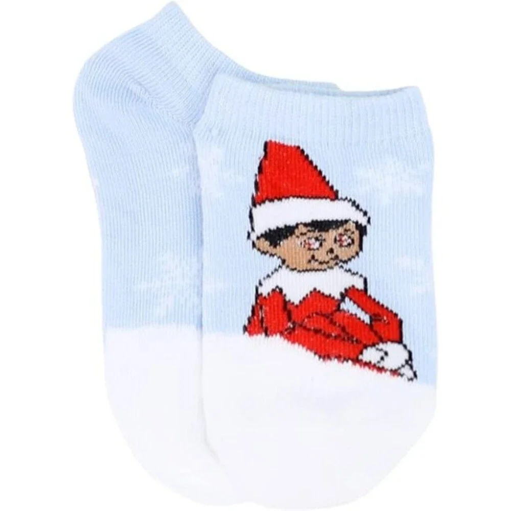 5 Pack Elf On The Shelf Snow Days No Show Socks Size 4-6 Shoe Size 7-10